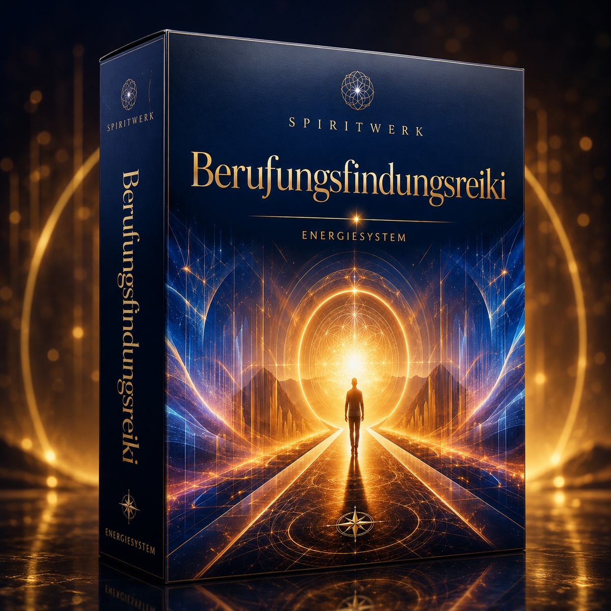 Eine spektakuläre Produktbox mit der Aufschrift: Berufungsfindungsreiki. Energiesystem.